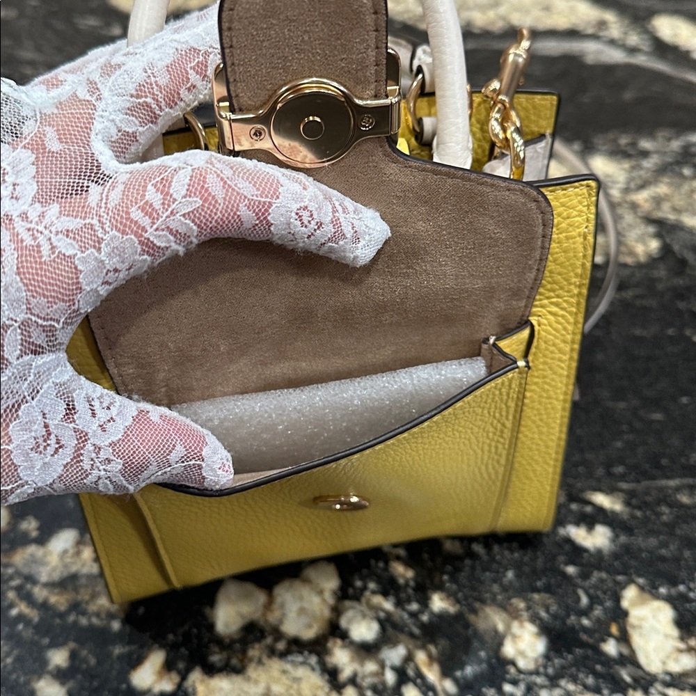 Coach Mini Bag in Yellow and White - Picture 10 of 11